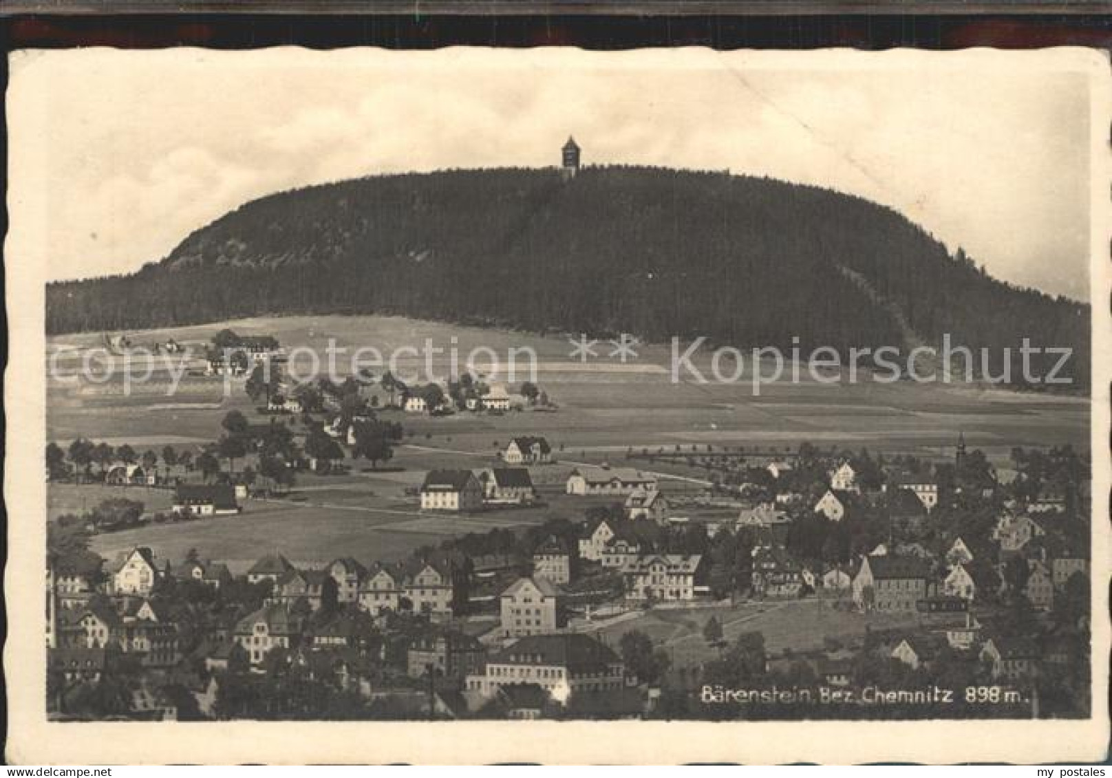 Baerenstein Annaberg-Buchholz Panorama Blick zum Baerenstein mit Aussichtsturm