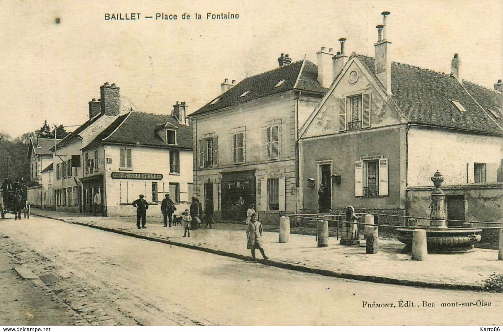 baillet en france * Hôtel BOUTAGNON Restaurant , place de la fontaine * villageois