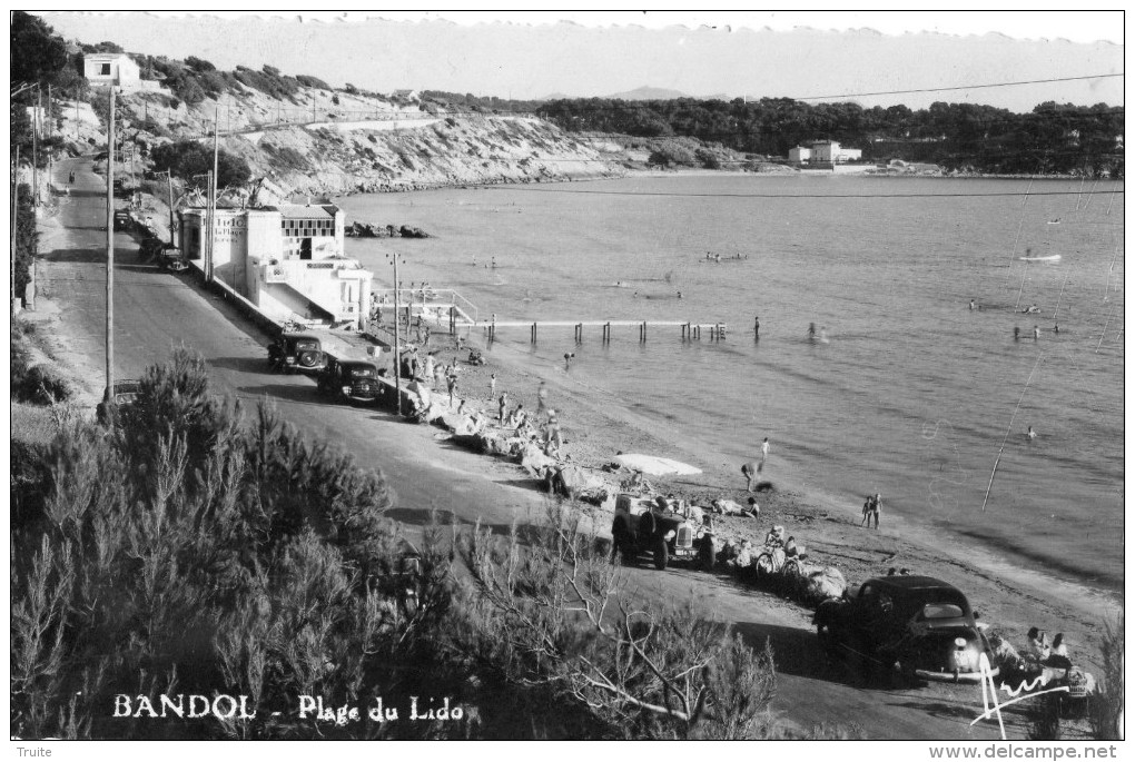 BANDOL PLAGE DU LIDO CARTE PHOTO