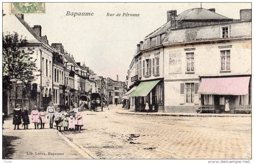 BAPAUME RUE DE PERONNE ENFANTS CARTE COLORISEE