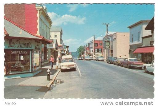 Bar Harbor ME Maine, Street Scene, Auto, Business Signs, c1960s Vintage Postcard