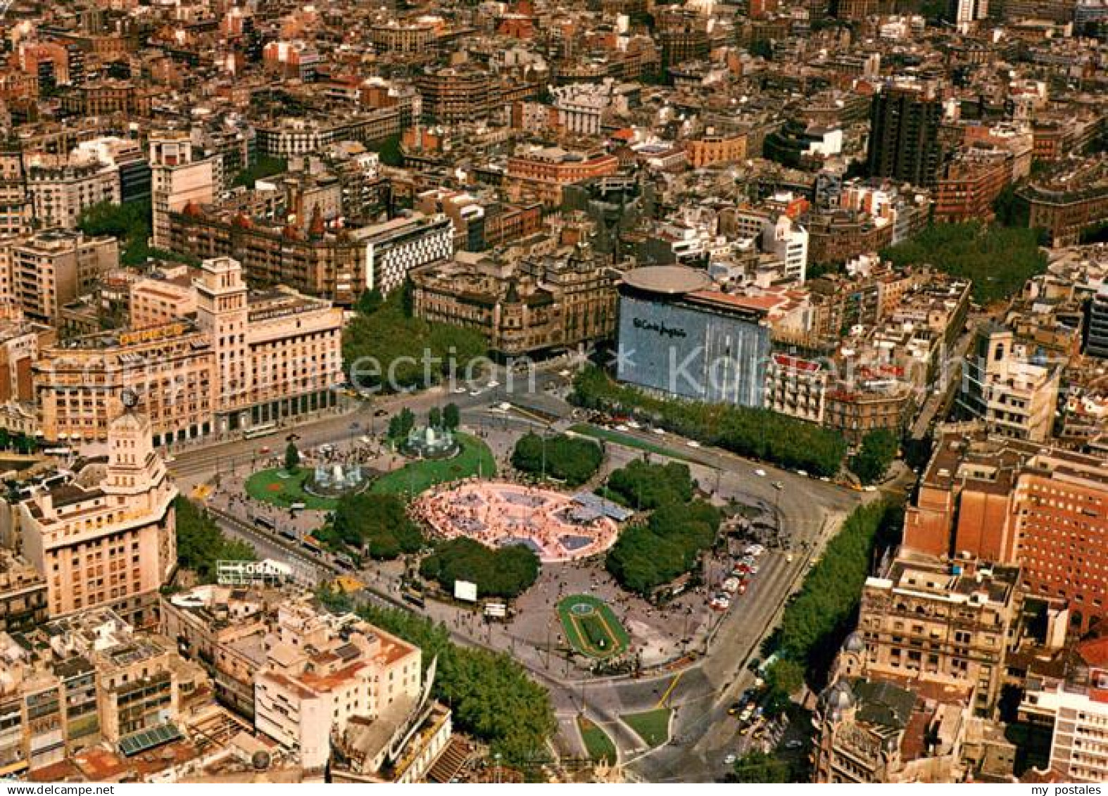 Barcelona Cataluna Plaza de Cataluna Fliegeraufnahme