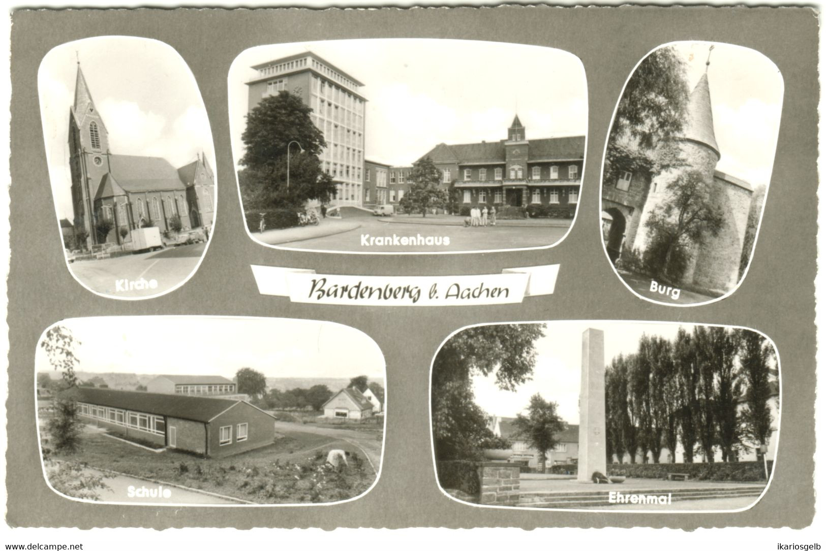 BARDENBERG bei Würselen Krs Aachen 1964 5-geteilte Privatkarte " Kaufhaus Matthias Linnenberger "