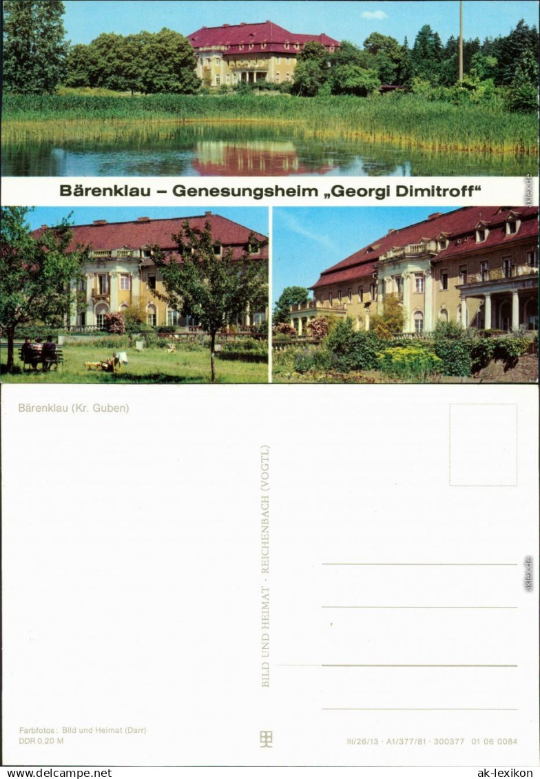 Bärenklau-Schenkendöbern Schloß (Genesungsheim) "Georgi Dimitroff" 1981