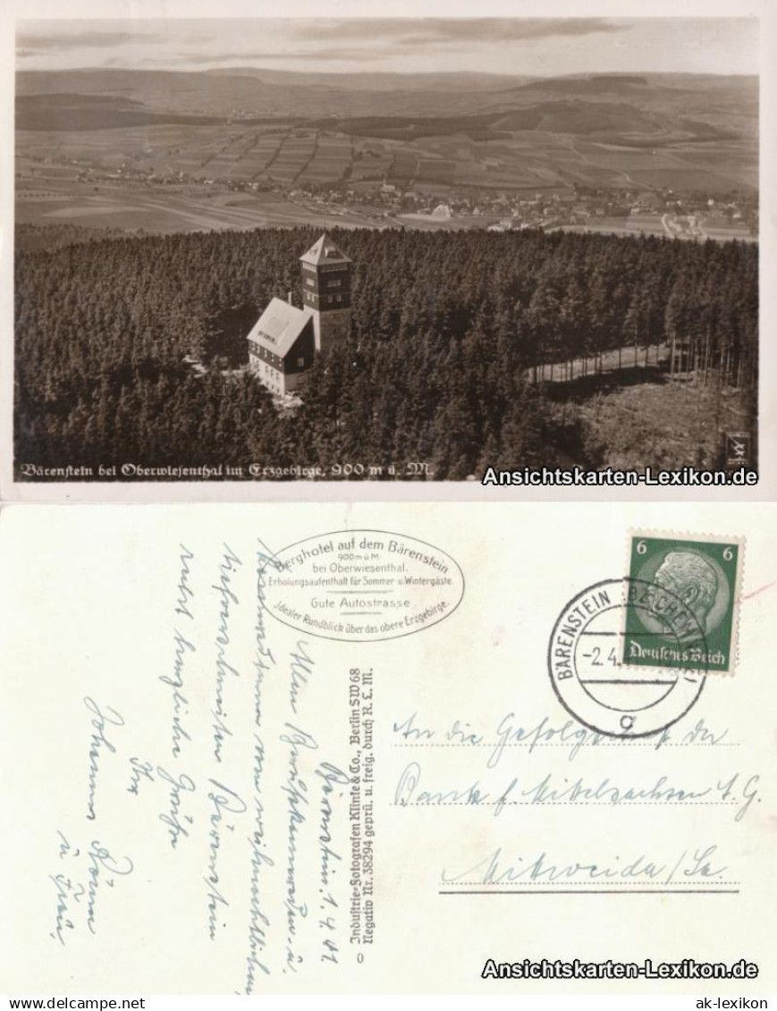 Bärenstein-Altenberg (Erzgebirge) Bärenstein mit Berghotel - Luftbild 1941