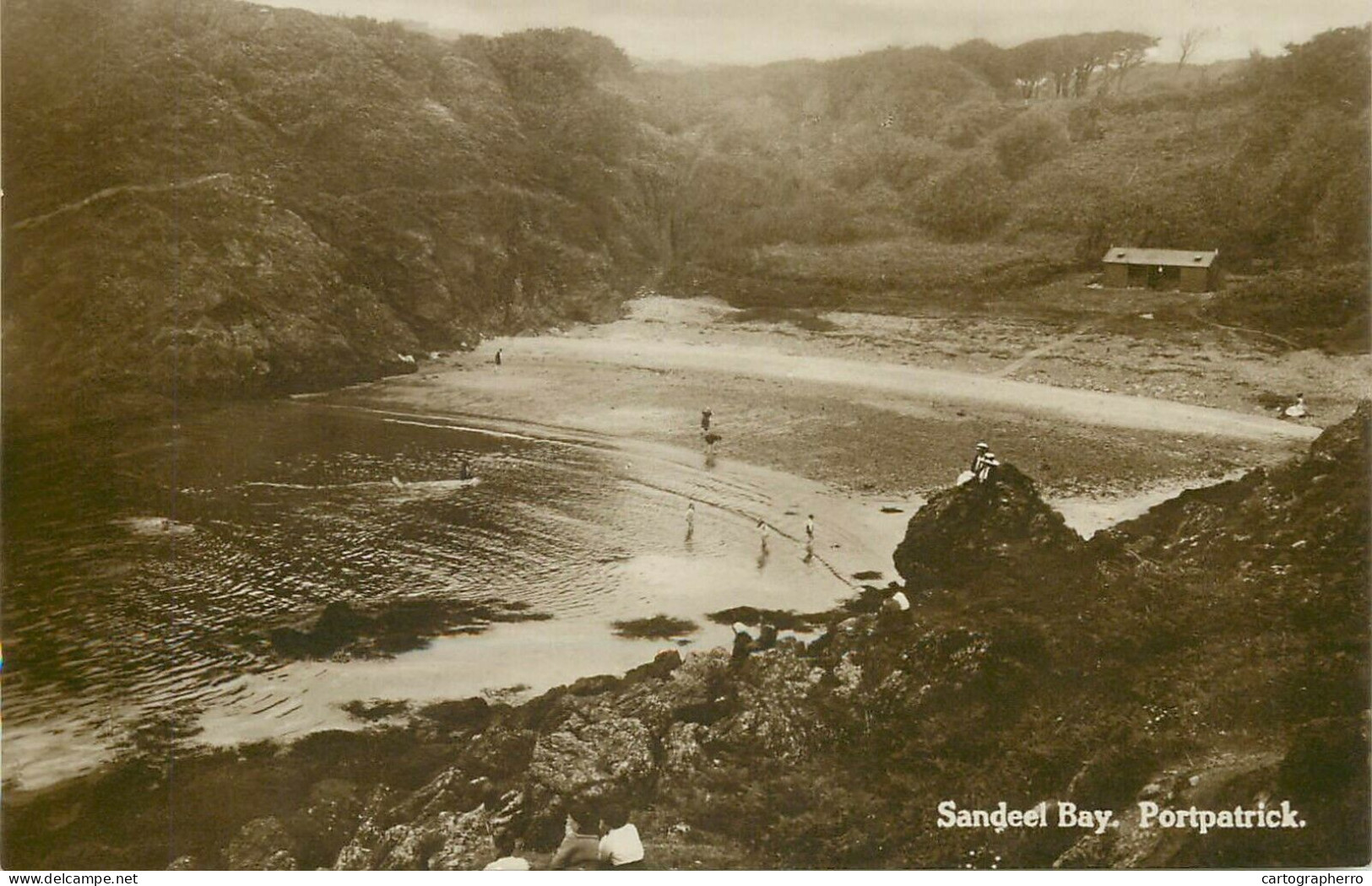 Bathing Sandeel Bay Portpatrick Wigtownshire Scotland real photo