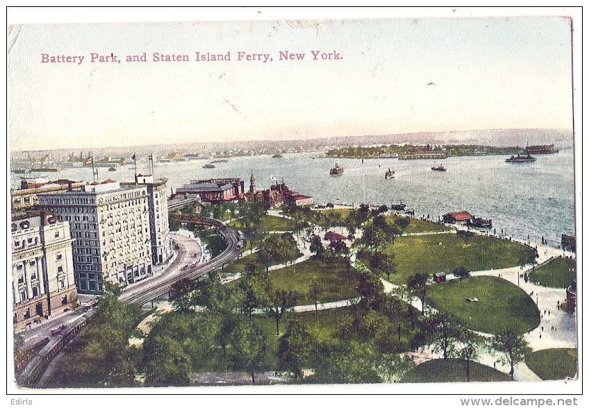 Battery park and staten Island Ferry NEW YORK unused