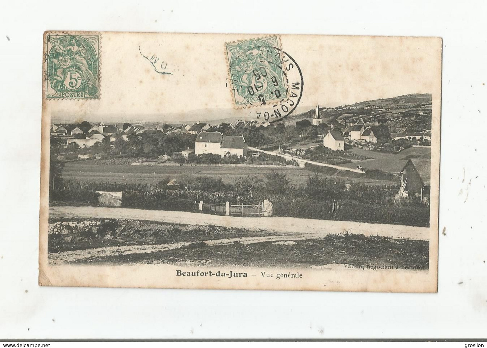 BEAUFORT DU JURA VUE GENERALE PANORAMIQUE AVEC EGLISE ET HABITATIONS 1905