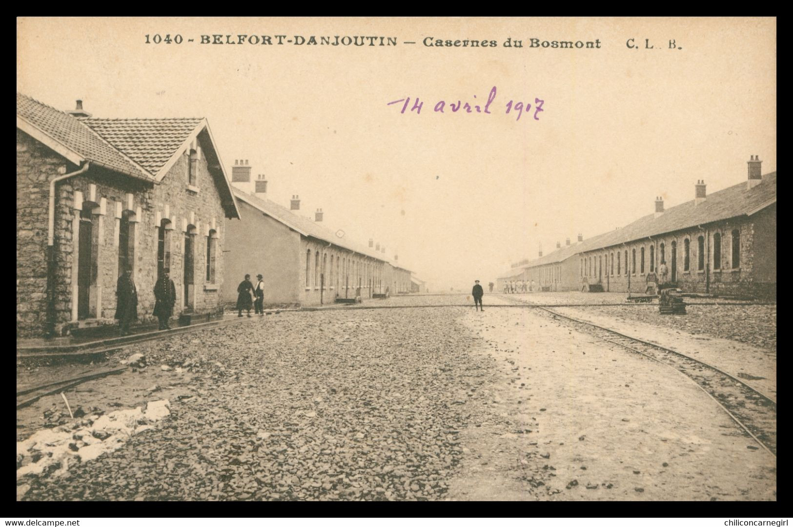 BELFORT DANJOUTIN - Casernes du Bosmont - Animée - Edit. C.L.B. - 1917