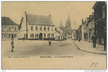 antoing :  la grand'place  ( ecrit 1906 avec timbre )