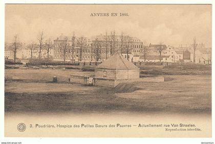 Anvers en 1866 3 Poudrière hospice des Petites Soeurs des Pauvres Actuellement rue Van Straelen [G. Hermans Antwerpen]