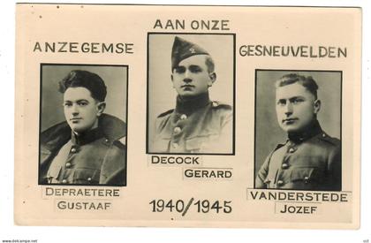 Anzegem   FOTOKAART  Aan onze Anzegemse gesneuvelden 1940-1945  TWEEDE WERELDOORLOG