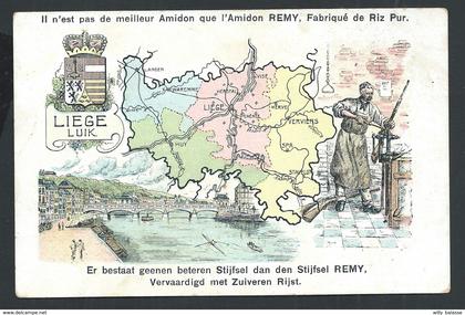 +++ CPA - Carte Fantaisie Géographique - BRABANT FLAMAND - Pub Publicité Amidon REMY     //