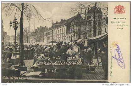 Bruxelles - Brussel :    vieux marché aux grains  ( ecrit avec timbre 1 cent )