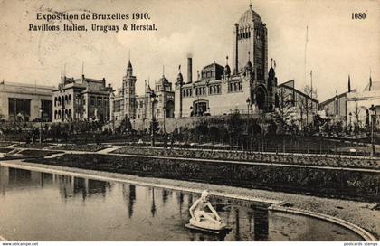 Exposition Universelle de Bruxelles 1910 - Pavillons  Italien, Uruguay @ Herstal