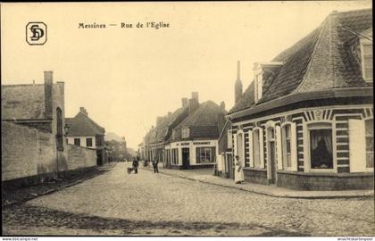 CPA Messines Mesen Westflandern, Rue de l'Eglise, Estaminet