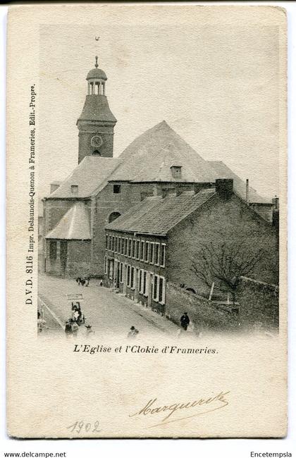 CPA - Carte Postale - Belgique - Frameries - L'Eglise et l'Clokie d'Frameries - 1902 (DG14908)