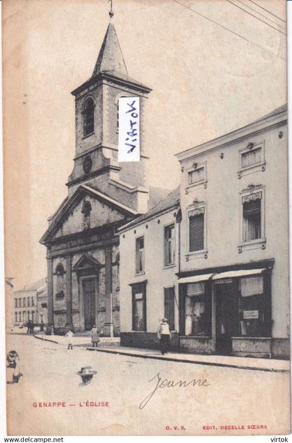 Genappe : L'eglise  (  1905 avec timbre )