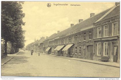 Belgien, Ingelmunster, Statieplaats, Hotel und Cafe, um 1915