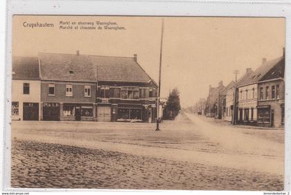 Cruyshautem. Markt en steenweg Waereghem. *