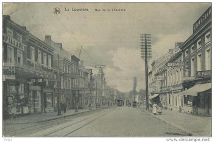 La Louvière :  Rue de la chaussée  :  TRAM    ( ecrit avec timbre )