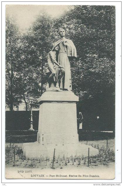 CPA LEUVEN, LOUVAIN, PARC ST SAINT DONAT, STATUE DU PERE DAMIEN, BRABANT FLAMAND, BELGIQUE