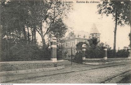 BELGIQUE - Lincent - Entrée du château - Vue principale - Carte postale ancienne