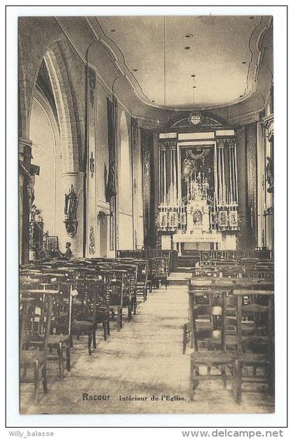 Carte Postale - RACOUR - Intérieur de l'Eglise - CPA   //