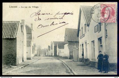 cpa de Belgique -- Lincent -- la rue du village    JUI23-04