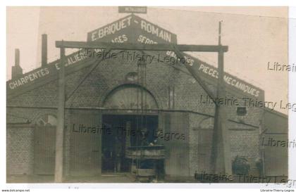 Carte photo LOBBES Ateliers Briquet - Romain  construction métallique médanique usine fabrique