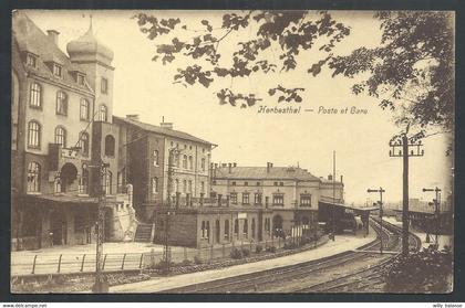 +++ CPA - HERBESTHAL - Lontzen - Poste et Gare  //