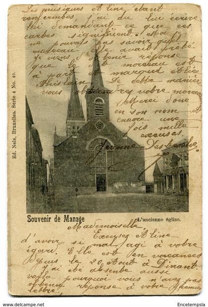 CPA - Carte Postale - Belgique - Souvenir de Manage - L'Ancienne Eglise - 1903 (D12389)