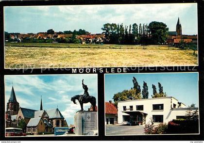 43489150 Moorslede Panorama Kerk met standbeeld van Peter Lievens Westhove Moors