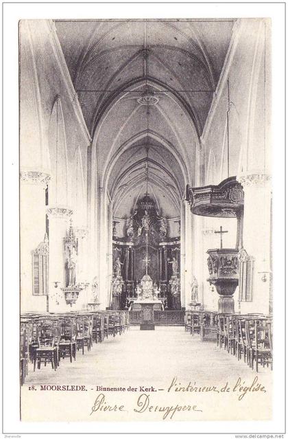 CPA - MOORSLEDE - Binnenste der Kerk - RARE