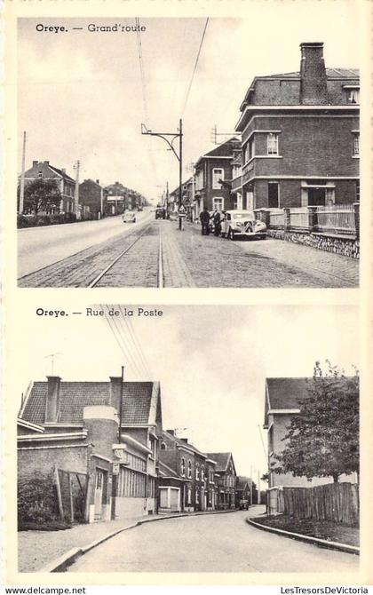 [-50%] BELGIQUE - OREYE - Grande route - Rue de la Poste - Carte Postale Ancienne