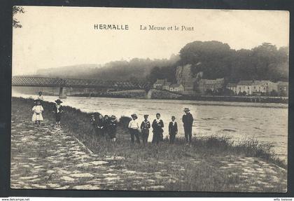 +++ CPA - Oupeye - HERMALLE - La Meuse et le Pont - Carte Animée  //