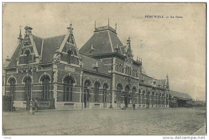 Peruwelz : La gare  ( Feldpost  1917   Guerre)