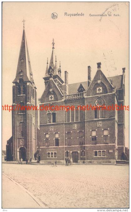 Gemeentehuis en Kerk Ruiselede