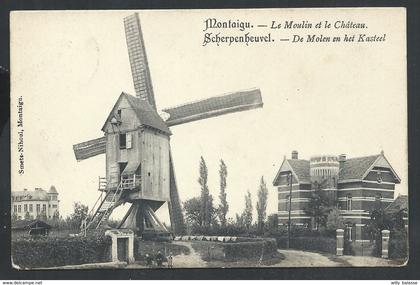 +++ CPA - MONTAIGU - SCHERPENHEUVEL - ZICHEM - Le Moulin et le château - Molen en Kasteel  //