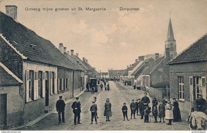 SINT LAUREINS  ST.MARGUERITE  DORPSTRAAT  ONTVANG MIJNE GROETEN UIT     2 SCANS