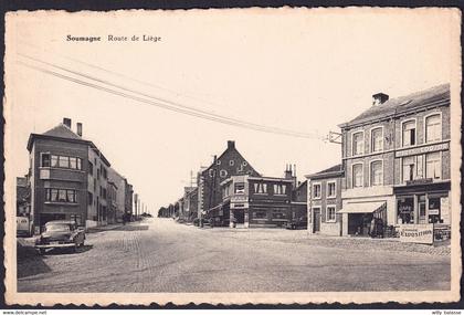 +++ CPA - SOUMAGNE - Route de Liège - Café  //