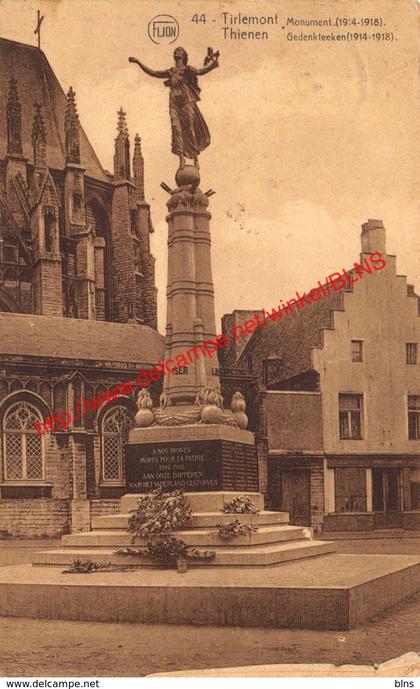 Gedenkteeken 1914-1918 - Tienen