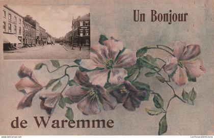 BELGIQUE - Waremme - carte fantaisie - un bonjour de waremme - carte postale ancienne -