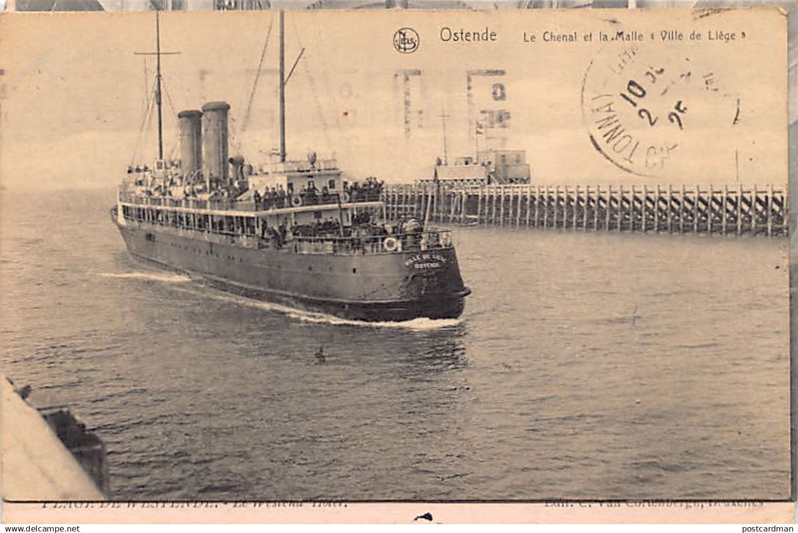 België - OOSTENDE (W. Vl.) Veerboot Malle Ville de Liège