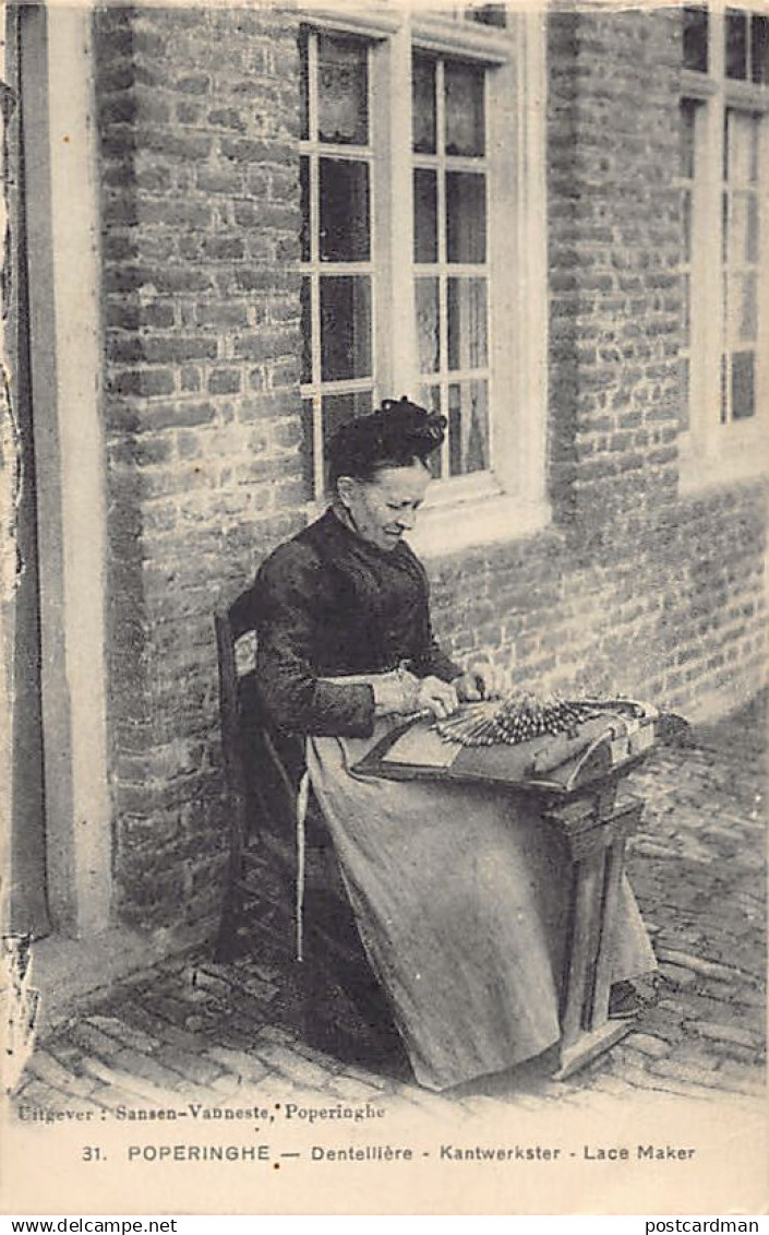 België - POPERINGE (W. Vl.) Kantwerkster - Dentellière - Lace Maker