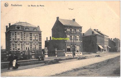 CPA  ANDERLUES  LA ROUTE DE MONS