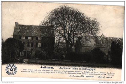 LIEGE    2 CP  Anthisnes  Usine métallurgique 1910  Carrières de granit   1910pont roullant édit Desaix la Belg historiq