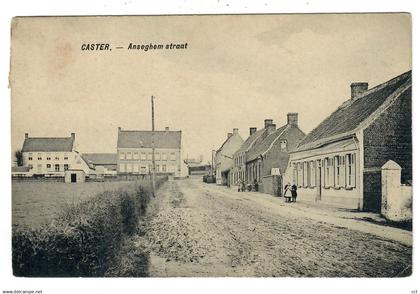 Caster  Kaster  Anzegem   Anseghem straat  (met lijnstempel Anseghem - griffe linéaire)