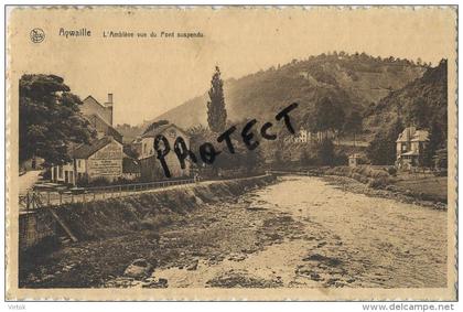 Aywaille : l'amblève vue du pont suspendu  ( ecrit )