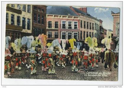 Binche : Carnaval de Binche : La rondeau des gilles  ( carte Marcovici  carte illustrée )